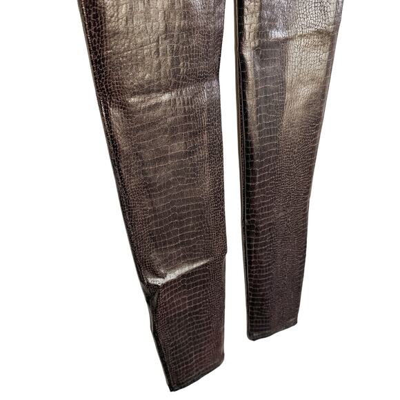 Spanx Faux Leather Croc Shine High Waisted Leggings 20303R Dark Brown Small - Picture 7 of 16